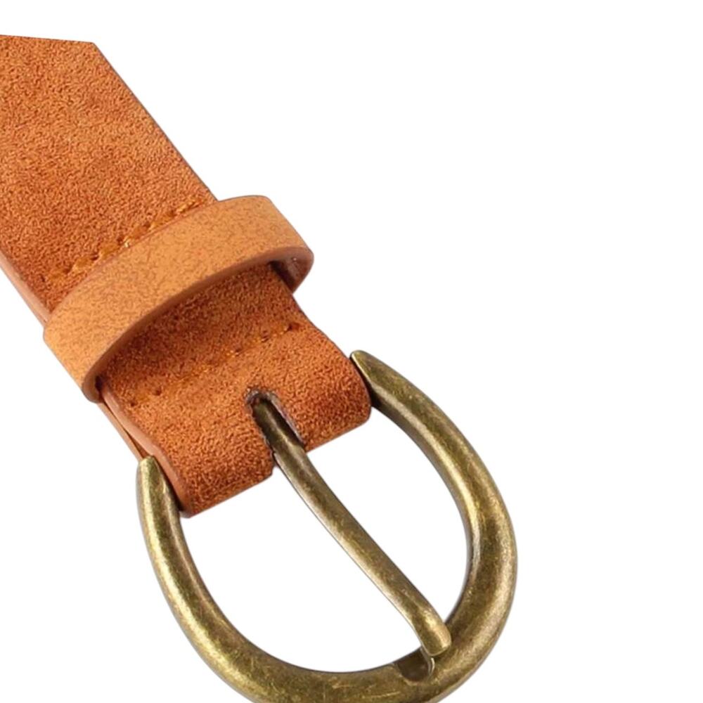 Vintage Inspired Cognac Camel Belt Brass Buckle Minimalist Boho Fits 29–33 Waist - Picture 4 of 6